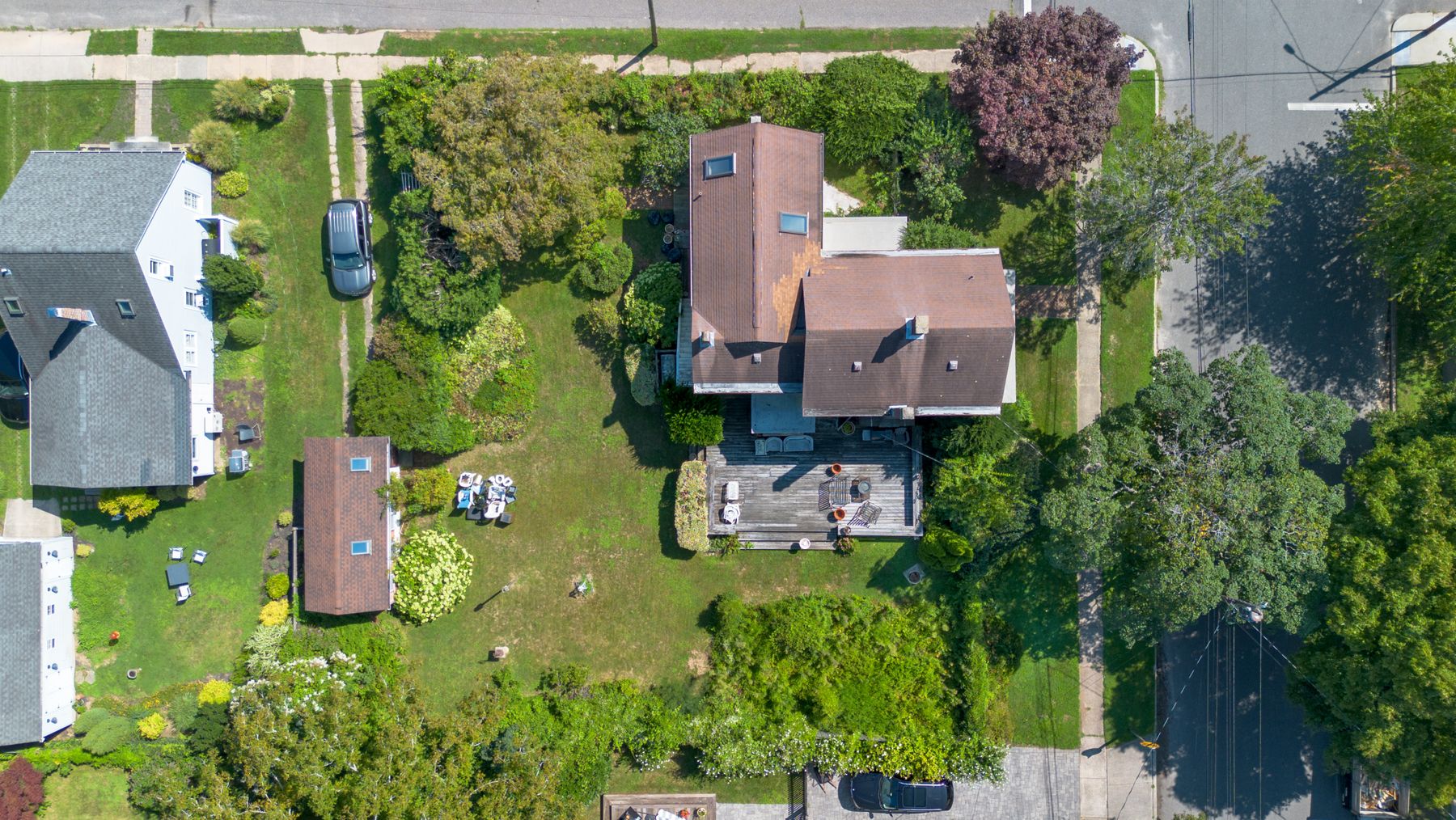 The rear lawn as it is today